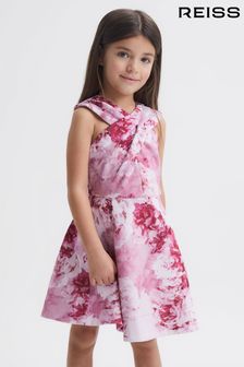 Reiss Pink Clara Senior Floral Printed Dress (D51056) | kr984