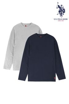 U.S. Polo Assn. Mens Long Sleeve Lounge T-Shirt 2 Pack (D51384) | CA$95