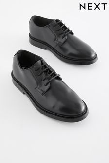 שחור - נעליים עור לבית הספר עם פאנל קדמי מרובע (D51398) | ‏147 ‏₪ - ‏189 ‏₪