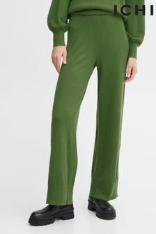 ICHI Green Jersey High Waisted Trousers (D51475) | €21.50
