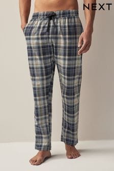 Szary - Spodnie od piżamy ze szczotkowanej tkaniny w kratkę (D51523) | 67 zł
