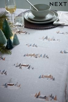 Silver Christmas Scene Wipe Clean Table Cloth (D51827) | 32 € - 37 €