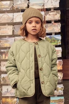 Green Shower Resistant Short Quilted Coat (3-16yrs) (D51857) | €25 - €32
