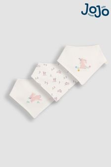 JoJo Maman Bébé Pink Bunny 3-Pack Cotton Baby Dribble Bibs (D51869) | 624 UAH