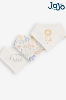 JoJo Maman Bébé Cream Safari 3-Pack Safari Dribble Bibs (D51870) | $21