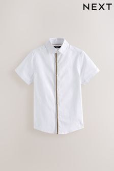 White 100% Cotton Tipped Collar Shirt (3-16yrs) (D51896) | $26 - $34