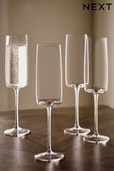 Clear Angular Champagne Flutes (D51919) | $32