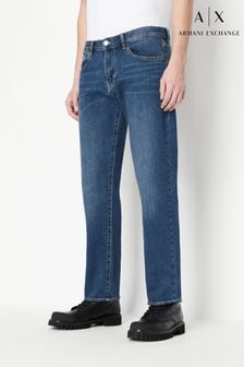 Denim Mid Wash - Armani Exchange Straight Fit Mens J16 Jeans (D52015) | kr2 110