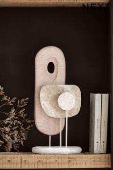 Cream Marble Effect Abstract Sculpture (D52165) | $88