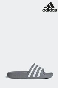 adidas Grey Adilette Sliders (D52502) | $34