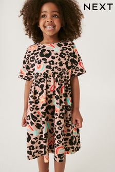 Animal/Hearts/Stars/Rainbow Print Short Sleeve Jersey Dress (3-16yrs) (D52558) | $29 - $44