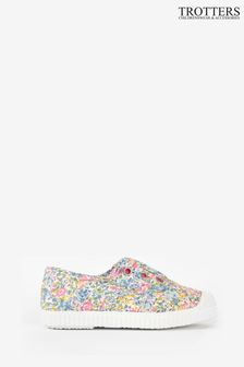 Trotters London Pink Liberty Emma & Georgina Plum Canvas Shoes (D52597) | €20 - €26