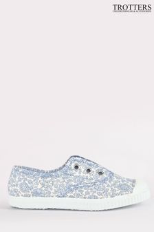 Trotters London Blue Liberty Print Danjo Coast Plum Canvas Shoes (D52599) | €18 - €24