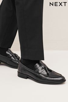 Black High-Shine Tassel Loafers (D52840) | AED145