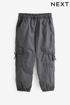 Gris anthracite - Pantalon cargo parachute doublé en jersey (3-16 ans) (D53120) | €15 - €19