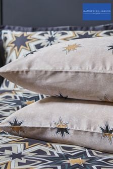 Matthew Williamson Set of 2 Black Riad Stars Cotton Oxford Pillowcases (D53179) | 159 SAR