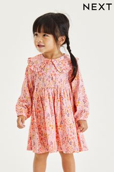 Rosa mit floralem Muster - Langärmeliges Kleid (3 Monate bis 7 Jahre) (D53218) | 9 € - 11 €