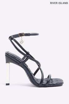 River Island Black Wide Fit Barely There Sandals (D53266) | 1 405 Kč