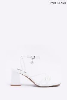 River Island White Strappy Block Heeled Sandals (D53293) | €17.50