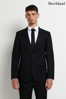 River Island Black Skinny Twill Suit Jacket (D53344) | SGD 126