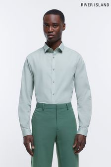 Men s River Island Green 100 Cotton Shirts Next Malta