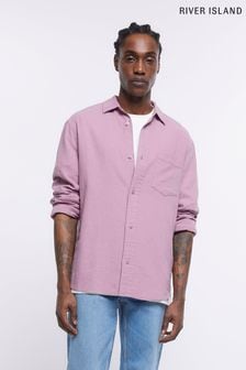 River Island Purple Linen Regular Fit Shirt (D53392) | 44 €