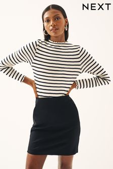 Black Ponte Jersey Mini Skirt (D53415) | $29