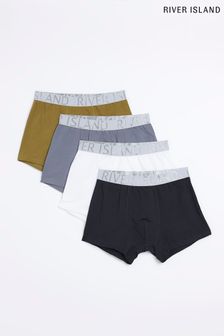 River Island Green Marl Drench Trunks Four Pack (D53419) | $41