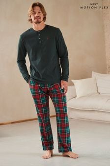 Zelená, črevená, károvaný vzor - Motionflex rozkošná pyžamová súprava (D53509) | €28