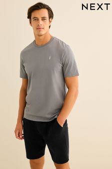 Slate Grey/Black Shorts Jersey Pyjamas Set (D53545) | 9,050 Ft
