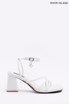 River Island White Wide Fit Strappy Heeled Sandals (D53574) | 42 €
