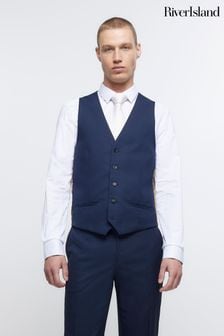 River Island Navy Blue Skinny Fit Twill Waistcoat (D53631) | 54 €
