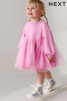 Růžová - Mikinové párty šaty (3 m -7 let) (D53759) | 530 Kč - 605 Kč