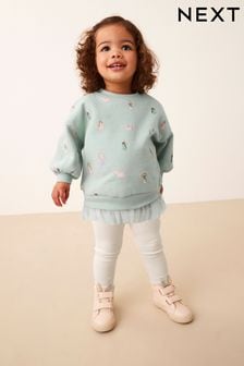 Princess bedruckt - Sweatshirt mit Netzstoffsaum und Leggings im Set (3 Monate bis 7 Jahre) (D53807) | 16 € - 21 €