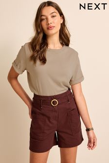 Chocolate Brown Cargo Belted Shorts (D53950) | €12