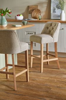 Chunky Weave Mid Natural Wolton Fixed Height Non Arm Bar Stool (D53967) | €230