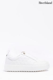 Weiß - River Island Turnschuhe mit geprägter Plüschsohle (D54023) | 51 €