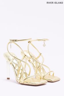 River Island Gold Metal Heel Barely There Sandals (D54028) | 52 €