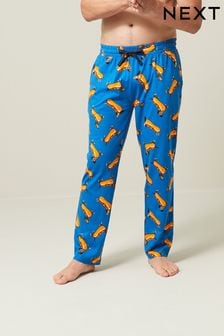 Niebieskie psy - Miękkie spodnie od piżamy ze ściągaczami Motion Flex (D54056) | 77 zł