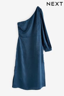 Blue Satin One Shoulder Dress (D54166) | €39