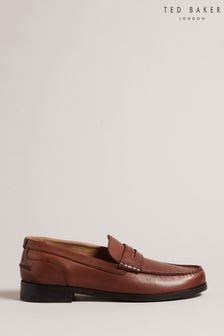 Ted Baker Tirymew Waxy Penny Brown Leather Loafers (D54327) | €82