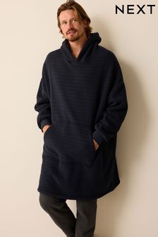 Navy Blue Borg Lined Oversized Blanket Hoodie (D54375) | 108 SAR