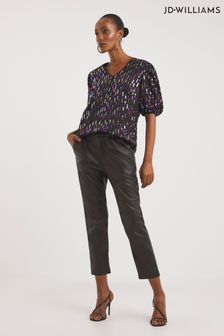 Črna majica z večbarvnim V-izrezom in bleščicami Jd Williams (D54386) | €27