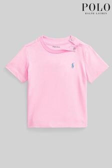 Roz - Tricou cu logo din bumbac Polo Ralph Lauren Bebeluși (D54489) | 247 LEI