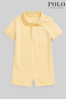Žltá - Polokošeľové krátke dupačky s logom Polo Ralph Lauren (D54493) | €62