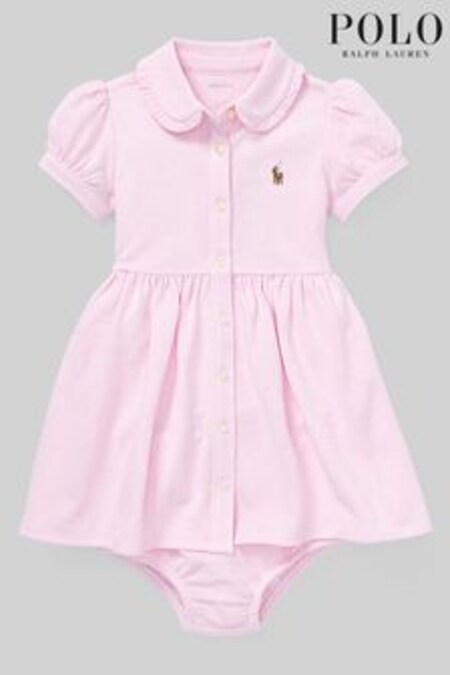 Rosa - Vestido camisero de manga corta de bebé de Polo Ralph Lauren (D54506) | 97 €