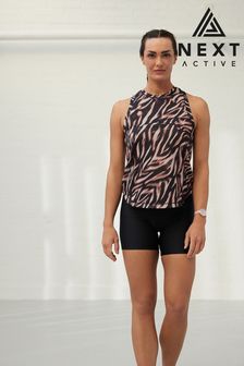 Zebra Print Active Sport Lightweight Mesh Detail Vest (D54639) | €12.50