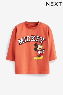 Red Mickey Mouse License Long Sleeve T-Shirt (3mths-8yrs) (D54725) | €17 - €20