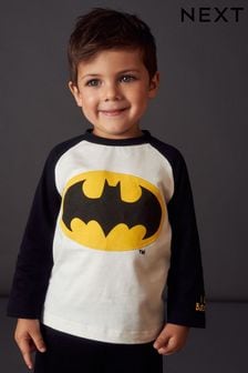 White & Black Long Sleeve Batman T-Shirt (3mths-8yrs) (D54728) | kr167 - kr197