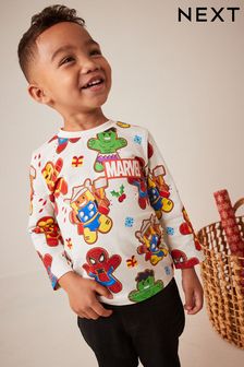 エクリュ ホワイト - Marvel 長袖 クリスマス Tシャツ (3 か月～8 歳) (D54742) | ￥1,910 - ￥2,260